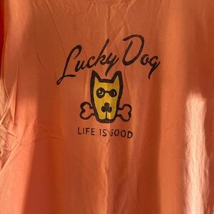 EUC Life Is Good Orange Dog T-Shirt Size-XXL